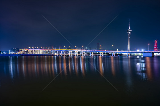 夜景澳门西湾大桥图片