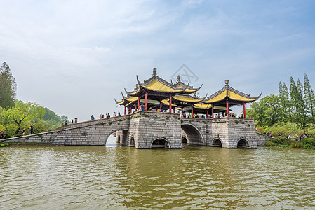 五棱郭景区江苏扬州瘦西湖春季风光背景