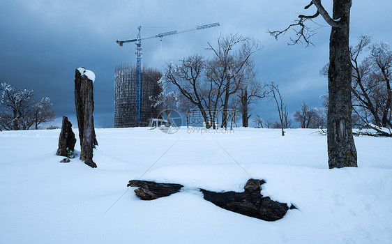 冬日暖阳雪景图片