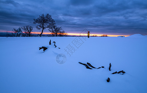 冬日暖阳雪景图片