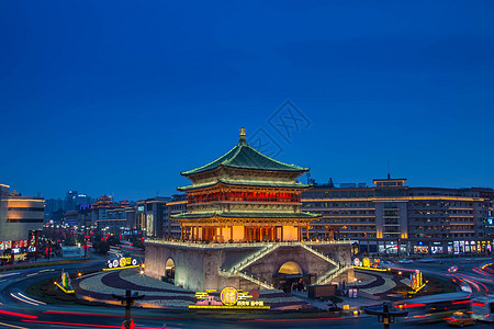 陕西师范大学西安钟楼全景背景