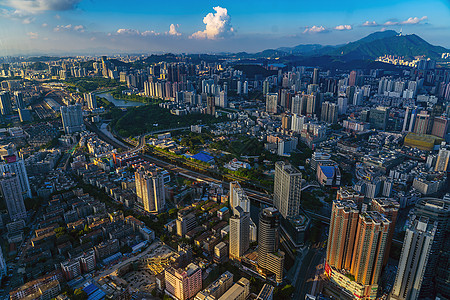 深圳罗湖区城市建筑群背景图片