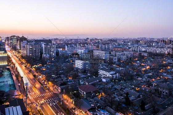 北京旧胡同夜景建筑图片