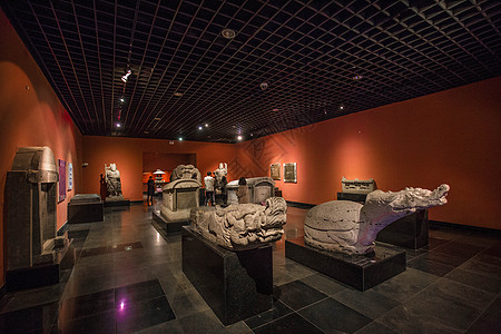 罗马博物馆西安碑林博物馆石刻艺术馆内景背景