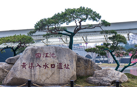 西安曲江池遗址公园曲江池背景