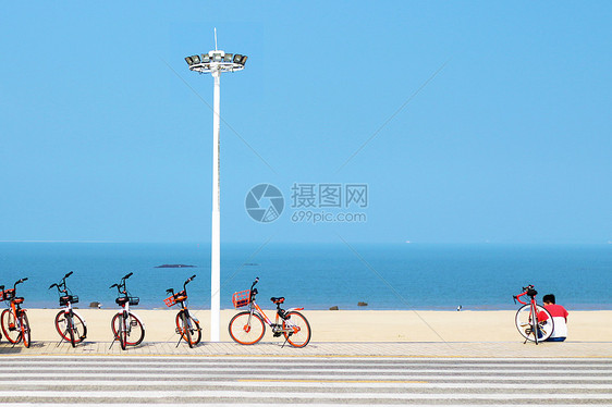 厦门观音山海边自行车图片