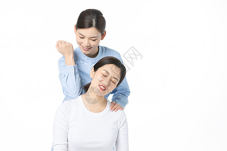 女性肩颈按摩背景图片