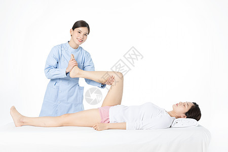 女性腿部按摩背景图片