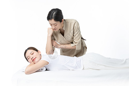 女性背部按摩养生高清图片素材