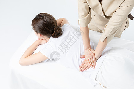 孕前保健女性背部按摩背景