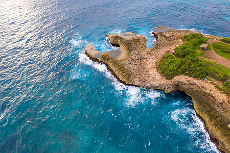 鸟瞰大海航拍印尼海岛背景
