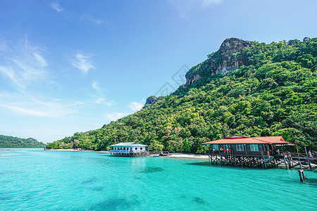 马来西亚仙本那珍珠岛水屋图片
