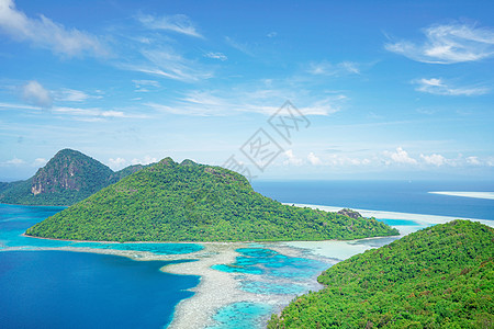 大海礁石马来西亚仙本那珍珠岛背景