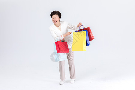 中老年女性购物背景图片