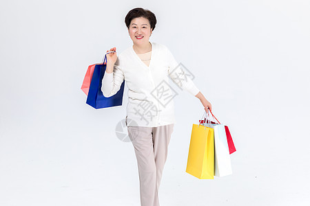 中老年女性购物图片