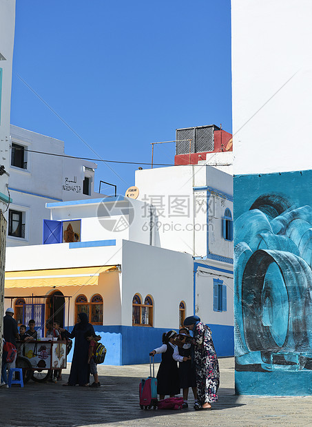 摩洛哥艾西拉小镇街道图片