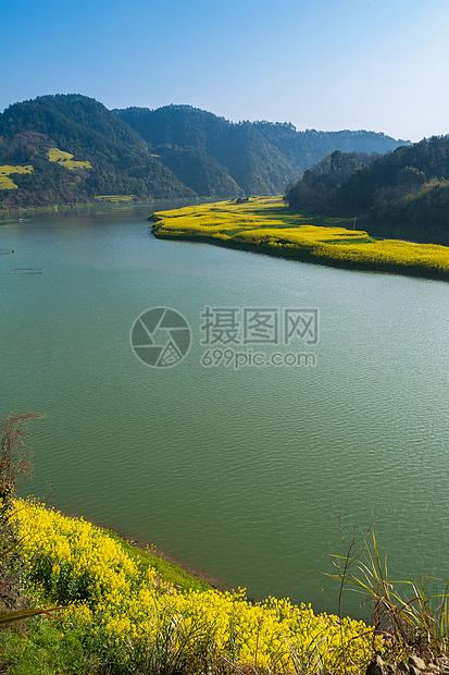 古徽州新安江山水画风景图片