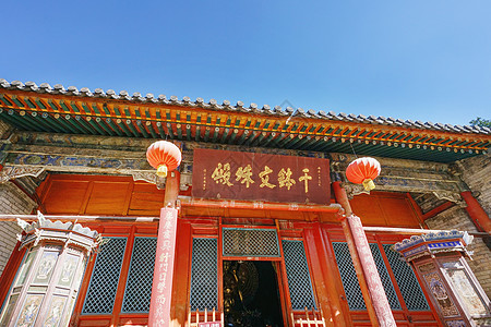 佛教寺庙五台山寺庙建筑群背景