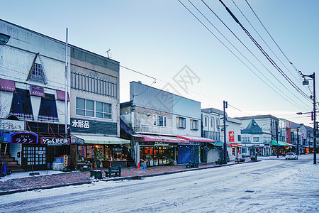 日本北海道阿寒湖精品店背景图片