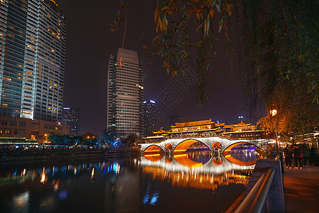 成都锦里成都九眼桥夜景背景