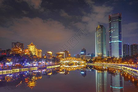 成都九眼桥安顺廊桥成都九眼桥夜景背景