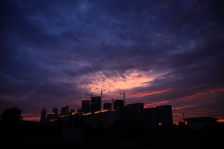 自然风光美景夏天的火烧云背景