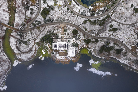 武汉沙湖公园雪景背景图片