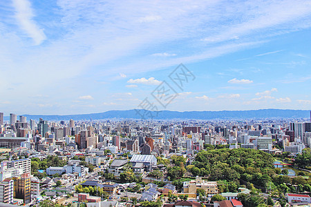 日本大阪天际线高清图片