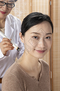 中医女性养生艾灸背景