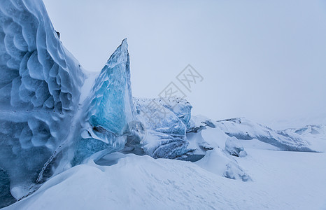 蓝色天空极光北极万年蓝色冰川背景