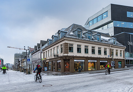挪威特罗姆瑟城市街景背景