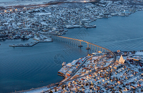 北极圈著名旅游城市挪威特罗姆瑟风光图片