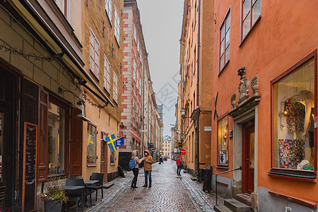 瑞典斯德哥尔摩老城建筑风光高清图片