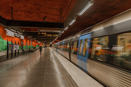 瑞典首都斯德哥尔摩地铁背景