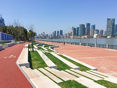 上海陆家嘴上海浦东陆家嘴滨江步道背景