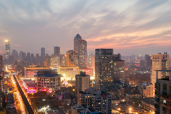 都市夕阳日落晚霞图片