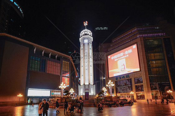 重庆人民解放纪念碑夜景图片