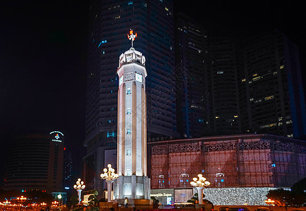 重庆人民解放纪念碑夜景重庆地标高清图片素材