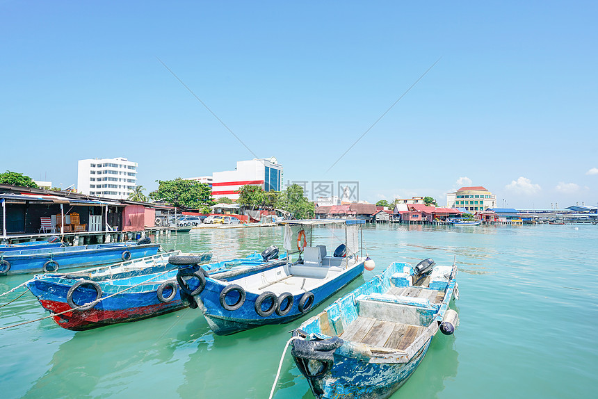 马来西亚槟城海上居民水屋图片