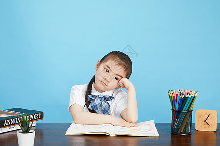 学习小学生小学生学习烦恼背景