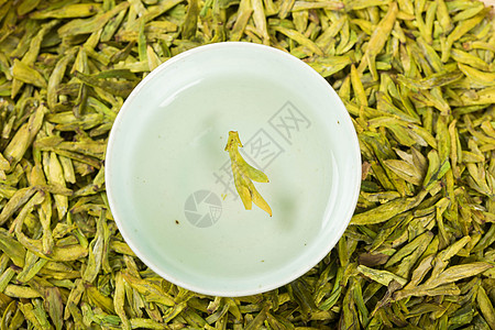 春茶龙井绿茶茶汤背景图片
