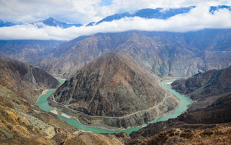 山水风景金沙江大转弯背景