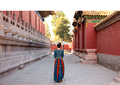 汉服北京太庙佳人背景