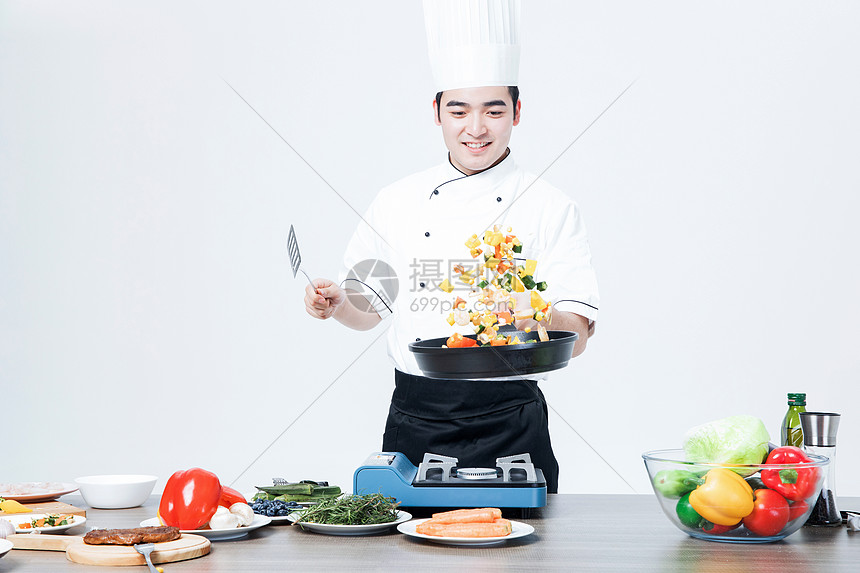 厨师炒菜高清图片下载 正版图片 摄图网
