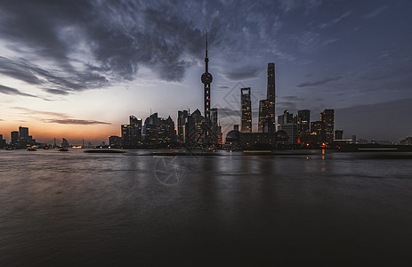 上海陆家嘴日出背景图片