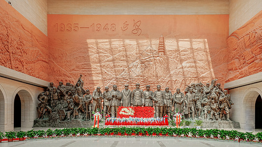 阿富汗战争延安革命纪念馆内景背景