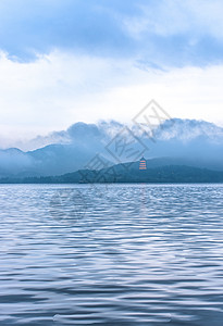 小生活字体烟雨西湖背景