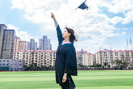 跳起来毕业生女大学生背景