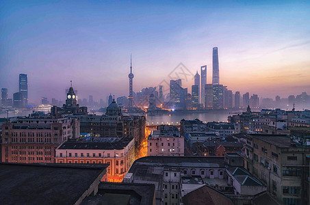 上海外滩日出背景图片