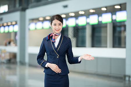 航空美女机场空姐服务背景